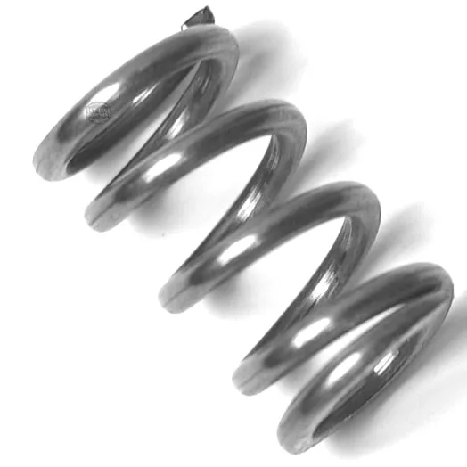 A close-up of the W.5158 SPRING FOR STEAM WAND shows its tightly wound, metallic coil lying diagonally on a white background, with a soft shadow beneath. © 2025 1st-line.com