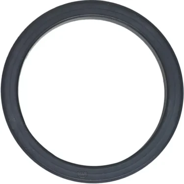 A La Spaziale FILTERHOLDER GASKET 65x53x6.7mm, made of black rubber, is displayed as a simple circular ring on a white background and shown from above. © 2025 1st-line.com