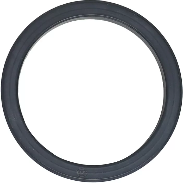A La Spaziale FILTERHOLDER GASKET 65x53x6.7mm, made of black rubber, is displayed as a simple circular ring on a white background and shown from above. © 2025 1st-line.com