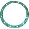 Faema 12 Hole ALIMENTARY BOILER GASKET: Green, circular design with 12 evenly spaced bolt holes and black printed text and logos on the surface; suitable for Faema boilers. © 2025 1st-line.com
