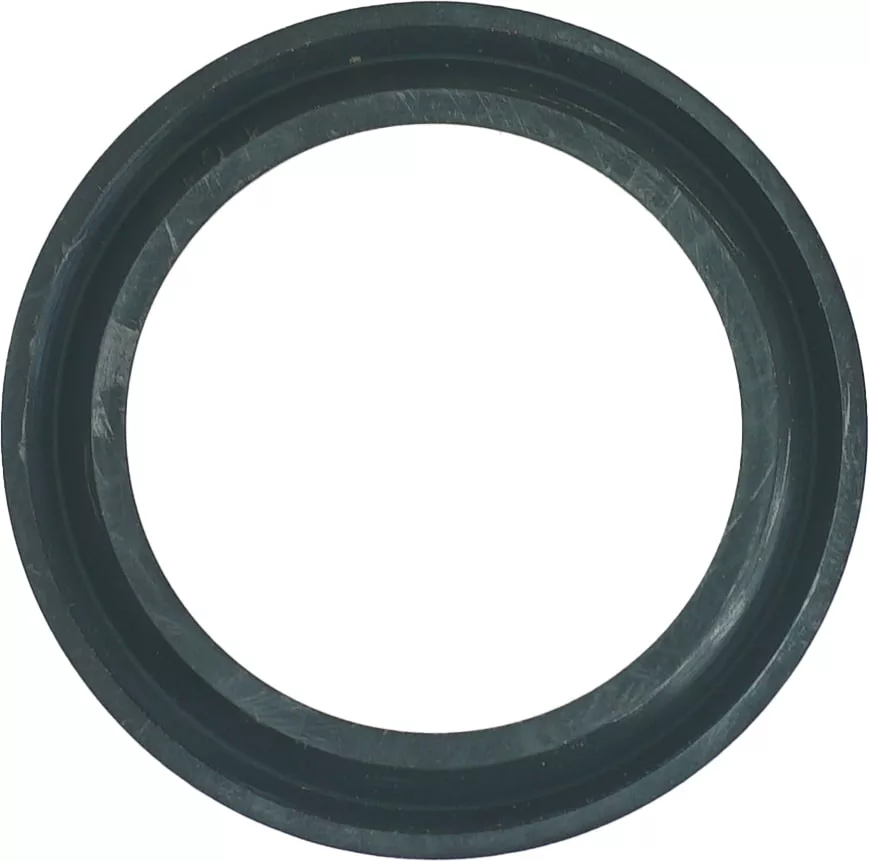 The Cimbali PISTON GASKET is a black rubber O-ring with a flat inner surface, shown against a white background and designed for use with Cimbali machines. © 2025 1st-line.com