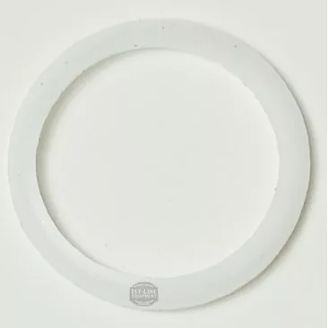 The F.1110 PTFE GASKET 13x10.5x1mm is a white, circular ring with a smooth, seamless surface and a small logo near the bottom edge, shown lying flat on a plain light background. © 2025 1st-line.com