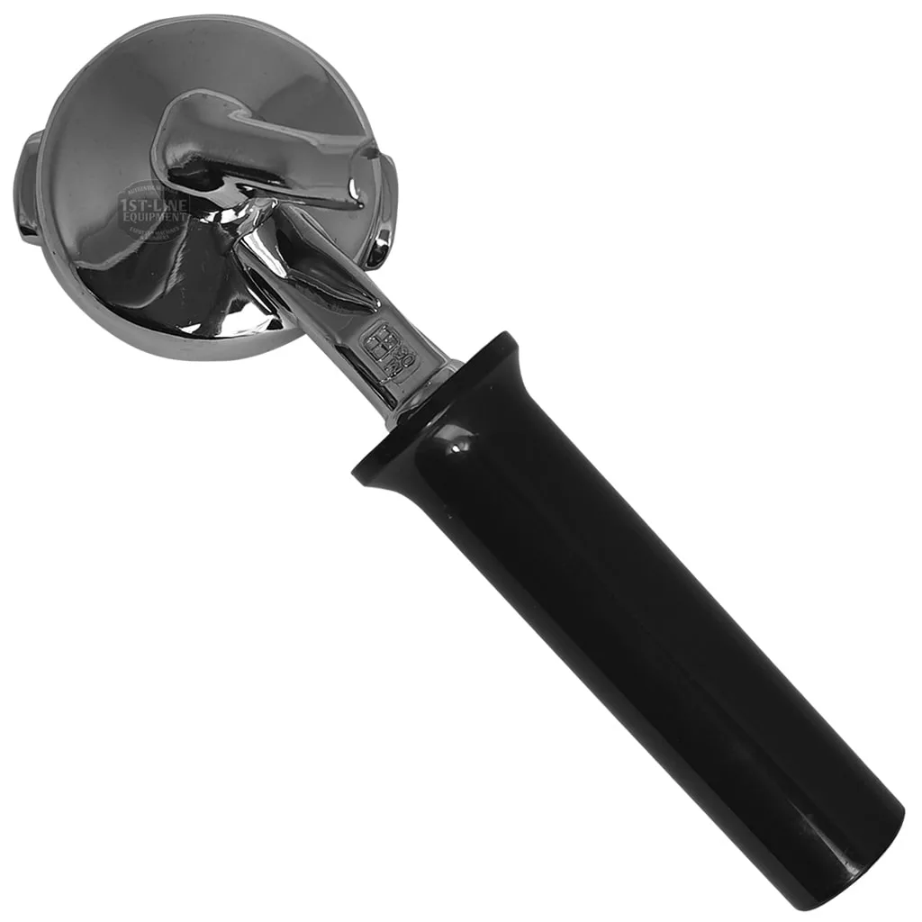 The Gaggia 1 COFFEE FILTERHOLDER is a metal espresso portafilter with a shiny, round filter basket and a black handle, shown isolated on a white background. © 2025 1st-line.com