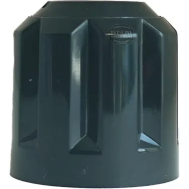 The MARZOCCO HANDLE TAP KNOB - STEAM/WATER TAP is a black, faceted, cylindrical plastic knob with vertical ridges, compatible as a Marzocco handle and shown against a white background. © 2025 1st-line.com