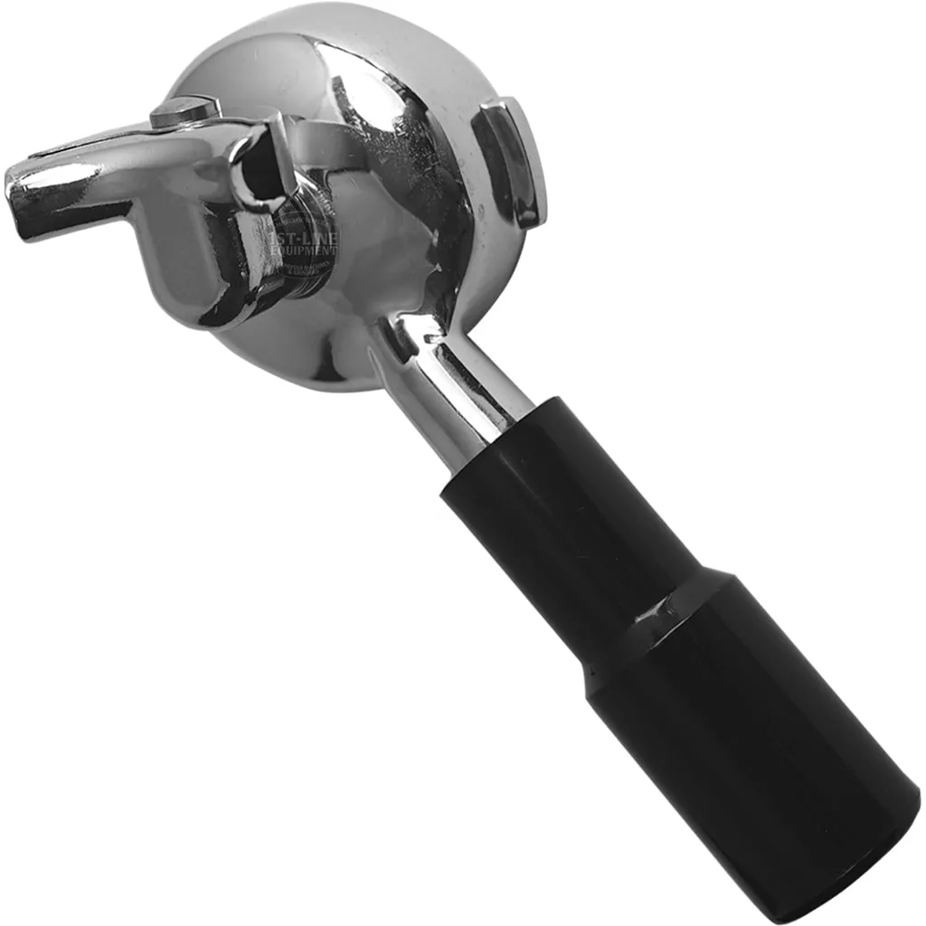 The Pavoni 2-CUP FILTERHOLDER, a metal espresso machine portafilter with a black handle, is shown against a white background. © 2025 1st-line.com