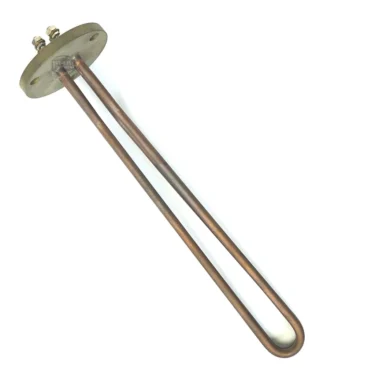 The Spaziale SP.186 HEATING ELEMENT 2GR 2800W 110V features a flat circular mounting plate and two long U-shaped copper tubes for efficient liquid heating in tanks or boilers. © 2025 1st-line.com