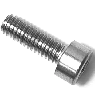 A close-up image of the F..258 STAINLESS STEEL SCREW M4x10mm, featuring a hex socket cap, cylindrical head, and machine threads. © 2025 1st-line.com