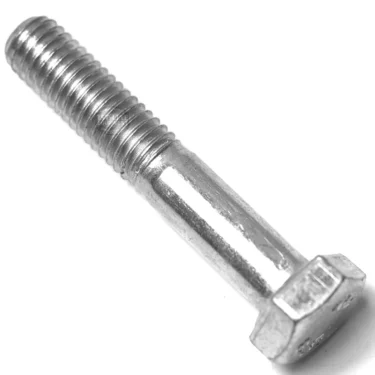 A close-up of a metallic hex bolt, resembling the SP..10 GROUP SCREW with a partially threaded shaft, is displayed on a white background. © 2025 1st-line.com