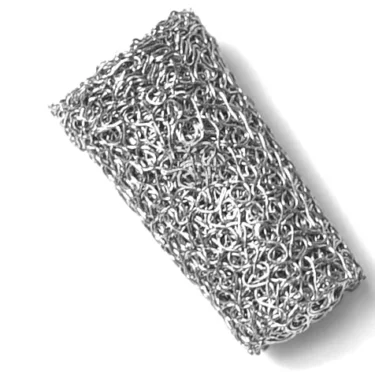 A close-up of the S..309 SPRING 11.5x16 mm metal scrubber pad, made from tightly coiled steel wires, commonly used for cleaning pots and pans. The cylindrical pad is displayed against a white background. © 2025 1st-line.com