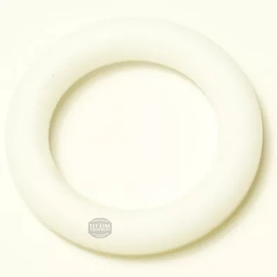 A smooth, plain white circular ring (10x2.5 mm), photographed on a light background—perfect as the CA.129 CARIMALI STEAM WAND GASKET. © 2025 1st-line.com
