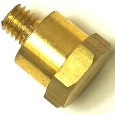 Close-up image of the S...62 CAP brass hex bolt, featuring a threaded end and hexagonal head, photographed against a white background. © 2025 1st-line.com
