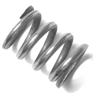 Close-up of the SM.147 WATER INLET TAP SPRING, a metal compression coil spring used in tap and water inlet assemblies, photographed against a white background to display its helical shape and metallic texture. © 2025 1st-line.com