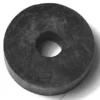 The CA...8 STEAM TAP RUBBER GASKET, a black, flat, round rubber gasket with a central hole—like a thick washer—is designed for steam tap assemblies and shown on a white background. © 2025 1st-line.com