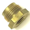 The R..193 OUTLET FITTING 1/2 - 1/4 is a brass hex bushing with 1/2 male and 1/4 female threads, used for connecting pipes or fittings of different sizes in plumbing or mechanical systems. © 2025 1st-line.com