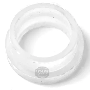 The SM.406 LEVEL GASKET is a white, circular silicone gasket with a ridged edge and slightly translucent appearance, commonly used as a replacement part for espresso machine steam wands. © 2025 1st-line.com