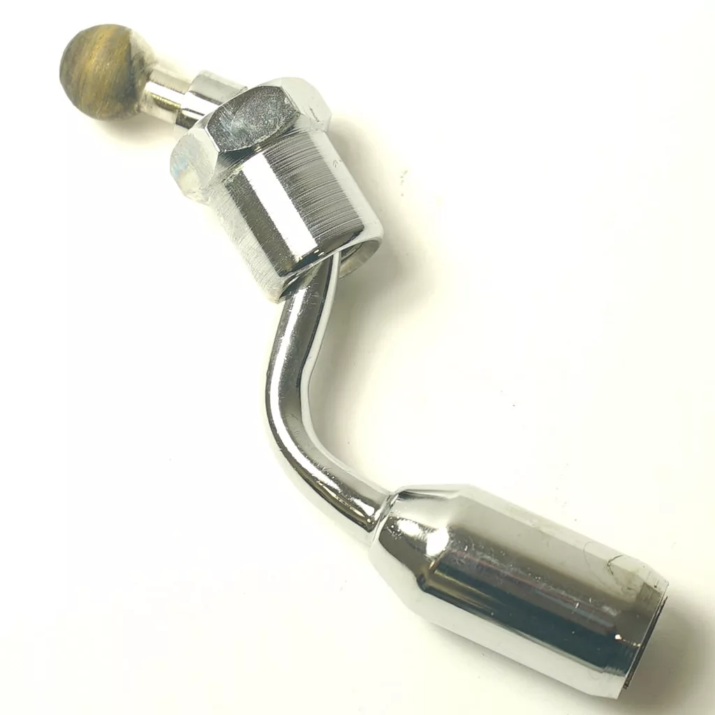 A close-up of the P..176 HOT WATER PIPE automotive tool—a shiny metal pipe with a curved shaft, hexagonal nut at one end, and small round brush tip—displayed on a white background. © 2025 1st-line.com