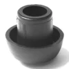 A black, cylindrical plastic R..420 FILTER HOLDER HANDLE with a wide, flared base and hollow center—an essential coffee machine accessory—is shown against a white background. © 2025 1st-line.com