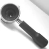 A CAPSULE FILTER HOLDER PORTAFILTER FOR CIMBALI with a black handle rests on a white surface, viewed from above at an angle. © 2025 1st-line.com