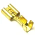 A close-up of a gold-colored V..559 MALE FAXTON TERMINAL crimp connector, commonly used for electrical wiring and connections. © 2025 1st-line.com