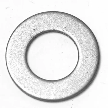 A close-up of an R...93 STAINLESS STEEL WASHER (18.6x9.3x1.2 mm), circular with a center hole, displayed on a plain white background. © 2025 1st-line.com