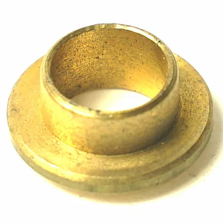 A close-up of the R..118 GROUP REGULATION DISK FITTING, a small circular brass bushing with a flanged edge, designed for disk fitting applications, displayed on a white background. © 2025 1st-line.com