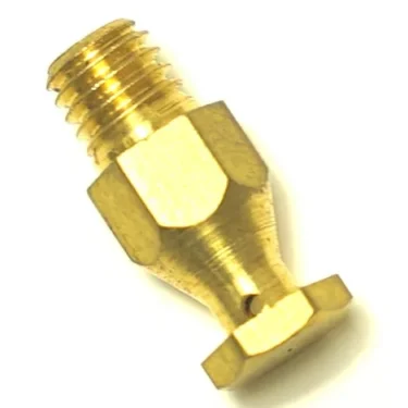 A close-up of the SM..16 GROUP JET carburetor jet with a threaded end and hexagonal midsection, shown isolated on a white background. © 2025 1st-line.com