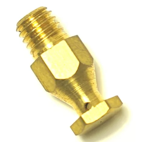 A close-up of the SM..16 GROUP JET carburetor jet with a threaded end and hexagonal midsection, shown isolated on a white background. © 2025 1st-line.com