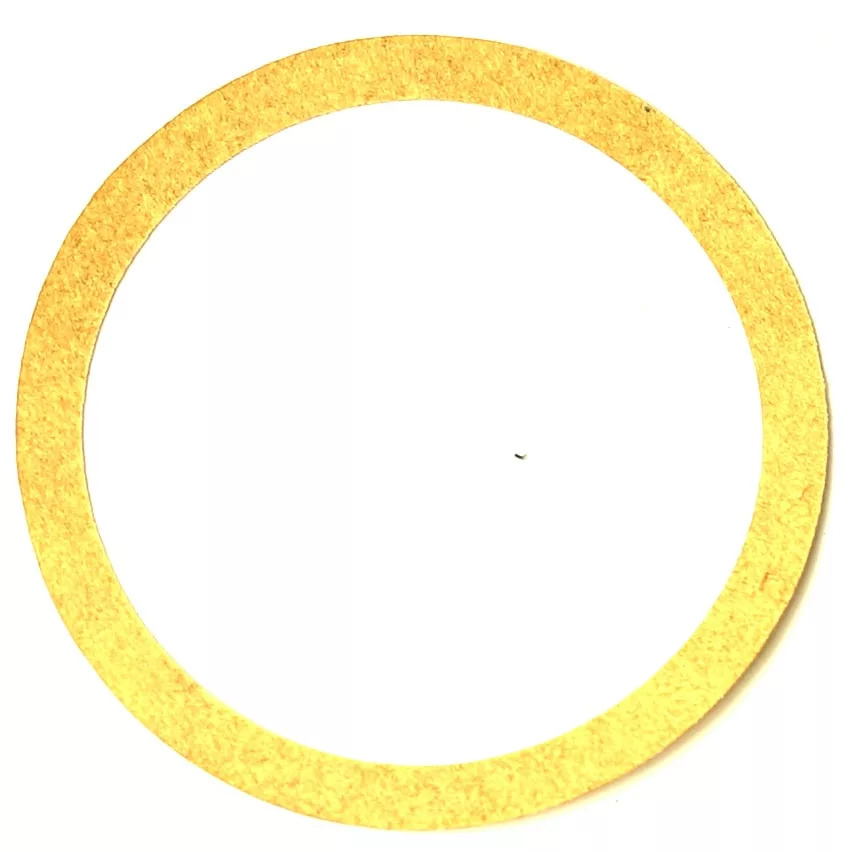 A flat, golden-yellow SM..69 HOLDER SUPPLEMENTAL PAPER GASKET - SHIM shown on a plain white background, resembling a thin circular frame made of lightweight paper or cardboard. © 2025 1st-line.com