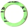 A flat, green, circular Rancilio Alimentary Group Gasket features a large center hole and partially visible black text and numbers printed on its surface. © 2025 1st-line.com