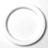 A Pavoni P..327 PTFE HEATING ELEMENT GASKET 52x41x2mm, white and circular with a smooth, solid finish, lies flat on a white surface, its inner edge casting a soft shadow. The design is simple and unadorned. © 2025 1st-line.com