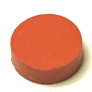 A round, flat, reddish-orange rubber eraser, shaped like an R..406 WASHER, is shown resting on a white background. © 2025 1st-line.com