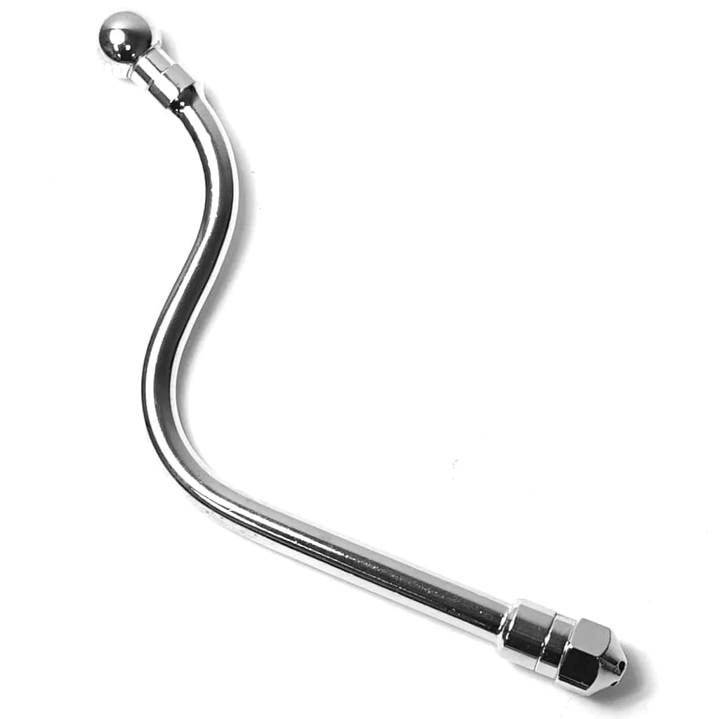 A shiny, curved metal tube labeled P..305 MODEL D STEAM PIPE has a ball at one end and a hexagonal fitting at the other, shown isolated on a white background. © 2025 1st-line.com