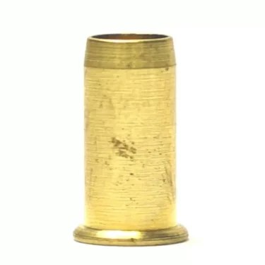 A single, empty V.1953 6-8mm REINFORCEMENT brass casing stands upright on a plain white background. The cylindrical casing has a slightly wider rim at the base and minor scratches, resembling spent reinforcement ammunition. © 2025 1st-line.com