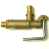 Astoria/Wega WATER HANDLE brass plumbing valve with two threaded pipe connections and a silver lever, compatible with Astoria or Wega machines, shown against a white background. © 2025 1st-line.com