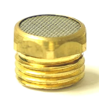 Close-up of a RO2722 FILTER HOLDER SUPPORT FORK, featuring a mesh screen on top and threaded sides for secure attachment to compatible components. © 2025 1st-line.com