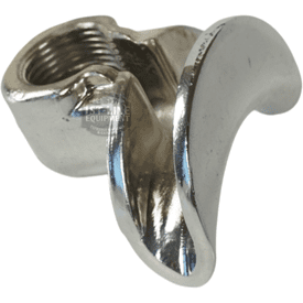 Close-up of a shiny, silver metal wing nut with two curved wings for hand-tightening. The visible internal threading matches the precision found in the SP.296 3/8 2-WAY SPOUT fitting. © 2025 1st-line.com