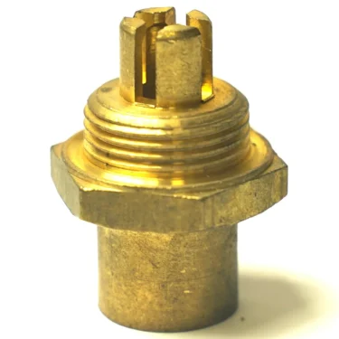 Close-up of the SM..77 STEAM WAND SIDE MOUNTING WASHER 12x8mm, featuring a brass spindle with a threaded section and four prongs at the top, similar to parts used in steam wand assemblies, shown against a white background. © 2025 1st-line.com