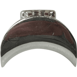 Close-up of the SP.296 3/8 2-WAY SPOUT, featuring a shiny, crescent-shaped metal design, viewed from the front against a plain white background. © 2025 1st-line.com