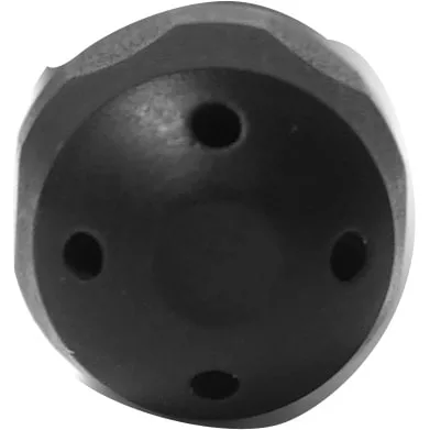 Close-up view of the CTRSteamWand Rancilio Cold Touch Stainless Steel Steam Pipe PTFE Coated, a black, round nozzle with four evenly spaced holes on its flat surface. The background is plain white. © 2025 1st-line.com