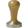 The 1st-Line Beech Wood Handle 57mm Espresso Coffee Tamper features a beech wood handle, 57mm metal base engraved Made in Italy Ø57, and is designed for pressing coffee grounds in espresso machines. © 2025 1st-line.com
