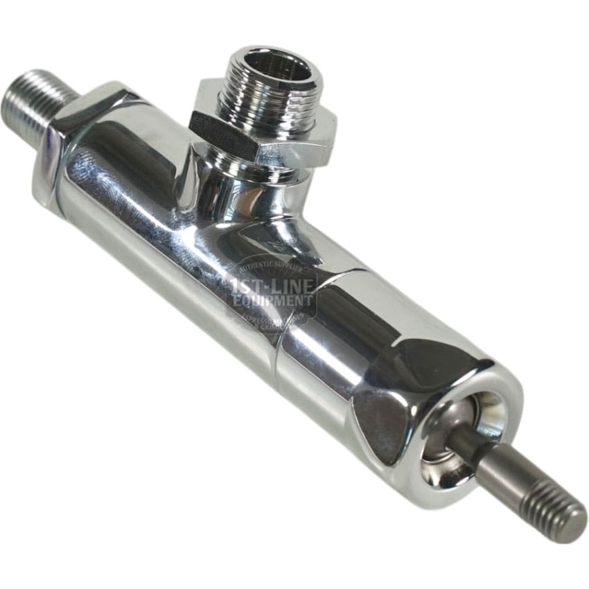 The 1st-line V224 Joystick Steam/Hot Water Valve - Stem w/o Holding Position features threaded ends and a central connector for precise steam flow control in commercial or home espresso machines. © 2025 1st-line.com