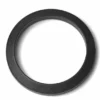 The Nuova Simonelli Group Head Filter Holder Gasket 71x56x8.2mm, a black rubber flat ring, is shown on a white background—ideal for use with Nuova Simonelli machines. © 2025 1st-line.com