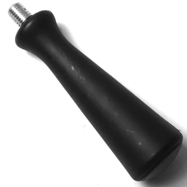 The P..259 PORTAFILTER HANDLE is a black, tapered handle with a textured grip and metal threaded end, ideal as a replacement part for portafilter equipment. © 2025 1st-line.com