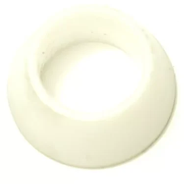 The R...34 PTFE GASKET 14x9x6mm is a white, round gasket with a wide base and hollow center, resembling a collar, shown on a plain background. © 2025 1st-line.com