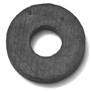 The R...56 FLAT RUBBER GASKET 10x4x2mm is black, round, and has a central hole with a smooth surface, resembling a washer. It is displayed on a white background. © 2025 1st-line.com