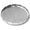 The R...99 GASKET HOLDER SUPPORT is a round metal mesh screen with a raised rim, used as a filter, sieve, or gasket support, shown angled against a white background. © 2025 1st-line.com