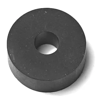 The S...56 VALVE VITON GASKET is a solid black, flat, circular disk with a central hole, similar to a washer or doughnut, shown against a white background. © 2025 1st-line.com