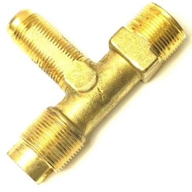 The SM.164 STEAM AND WATER TAP BODY is a brass Y-shaped pipe fitting with three threaded ends, ideal for connecting pipes in plumbing systems. Shown on a white background. © 2025 1st-line.com
