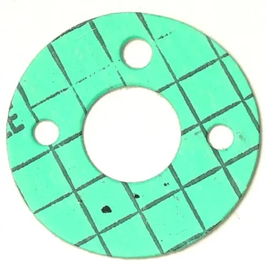 The SM.182 ALIMENTARY GASKET 51x19x1 mm is a flat, circular gasket with a grid pattern, one large central hole, and three smaller evenly spaced holes. © 2025 1st-line.com