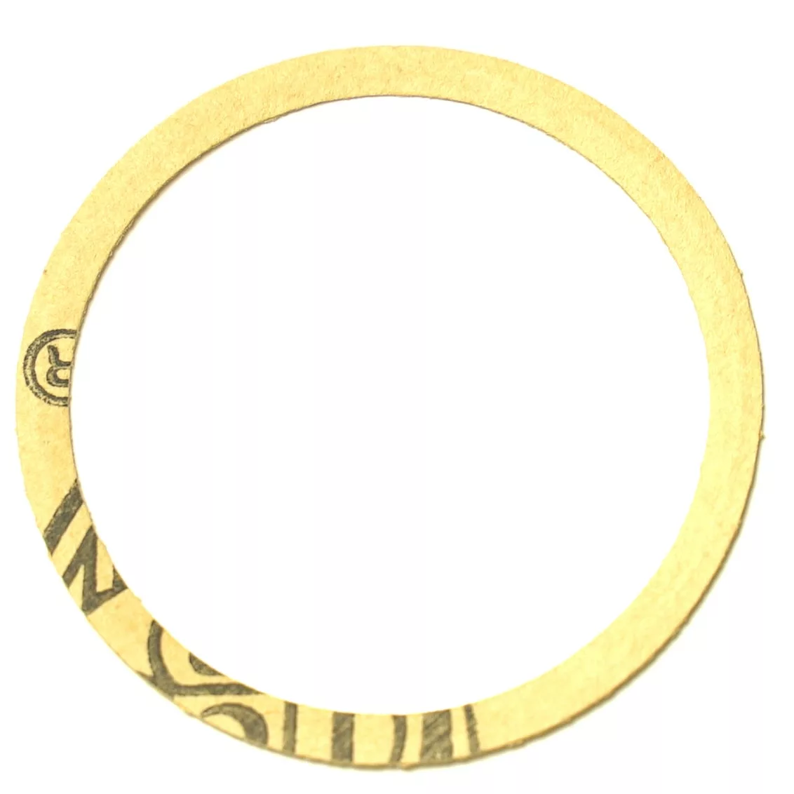 The SP.142 0.5 PAPER GASKET SUPPLEMENTAL (SHIM) is a thin, round, yellowish-brown gasket with partial black text on the lower left, shown isolated against a white background. © 2025 1st-line.com